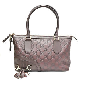 Gucci Guccissima handbag leather brown